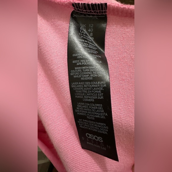 193 ASOS Design | NWOT Turkey Pink Keyhole Velour Long Sleeve Crop Top (US 8P) - Picture 4 of 10